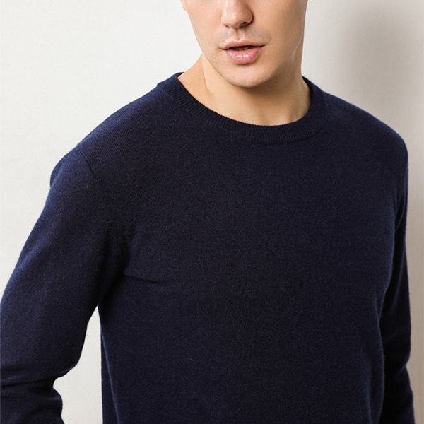 Men Round Neck Cashmere Sweater 