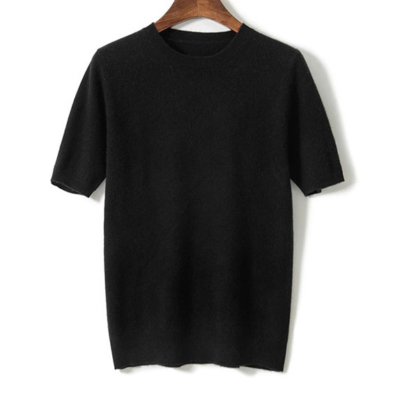 Cashmere T-skjorte for menn med rund hals