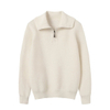 Jersey de cachemira con cuello alto y cremallera 