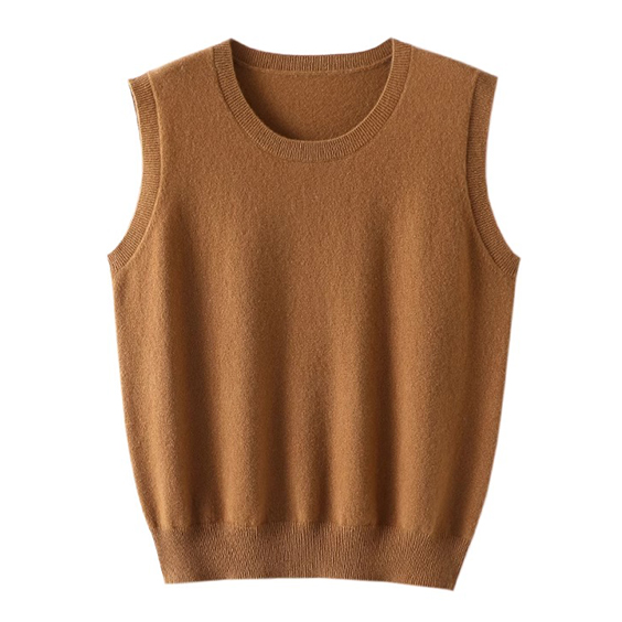 dames kasjmier oversized vest crew nek