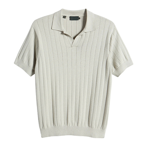 85% selyem 15% Cashmere póló pulóver Polo nyak rövid ujjú jumper