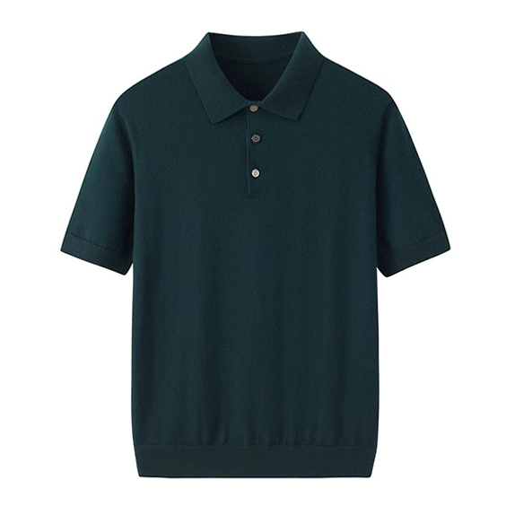 Mans se kasjmier -polo -hemp