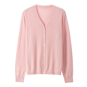 Cardigan stile semplice da donna in lana 100% con scollo a V