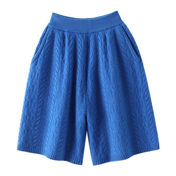 pantaloni in cashmere puri da donna corto