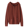 Babae kaswal na Mongolian cashmere full-zip hoodie