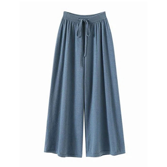Pantalons en cachemire à jambe large pour femmes décontractées
