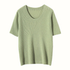 Damesworstel 100 kasjmier U-nek t-hemp trui