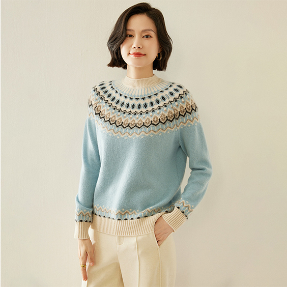 Frauen im Field Cashmere Fair Isle Muster Pullover Pullover