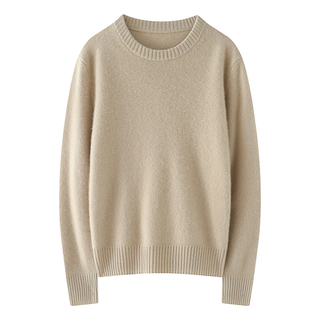 Musim Gugur Kasmir Boyfriend Crewneck Sweater Wanita