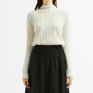 Cable Knitted Turtleneck Cashmere Sweater