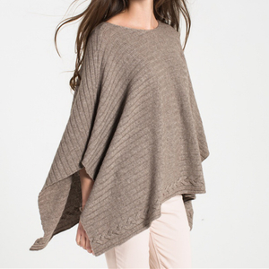 Rib Knit Cashmere Poncho