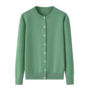 Veelkleurige vroue ronde nek Cashmere cardigan 