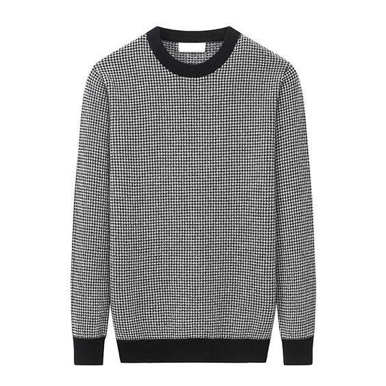 Mens winterronde nek Jacquard verdikkende voëlsee warm kasjmier trui