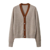 Enkelbors V-nek kasjmier wol Cardigan