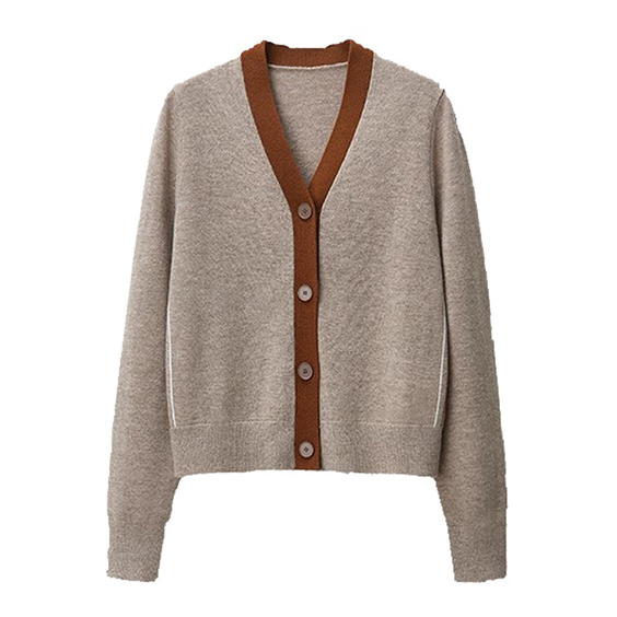 Enkelbors V-nek kasjmier wol Cardigan
