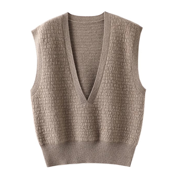 Damen Deep V-Ausschnitt Luxus Kaschmirweste Pullover