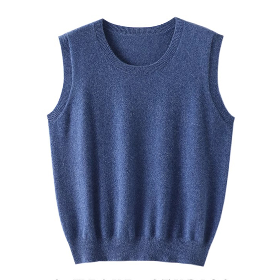 dames kasjmier oversized vest crew nek