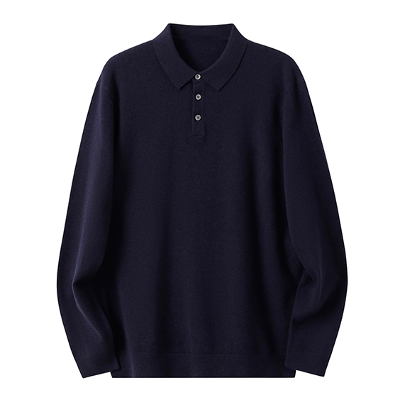 Wanaume Polo Neck Cashmere sweta