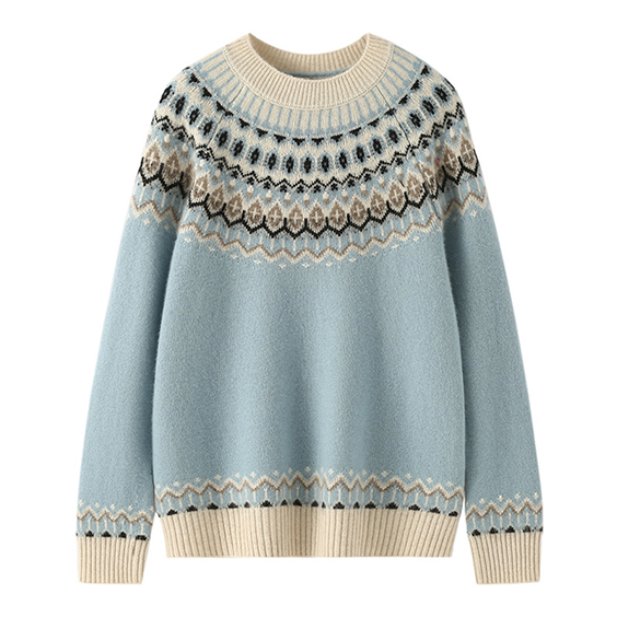 Frauen im Field Cashmere Fair Isle Muster Pullover Pullover