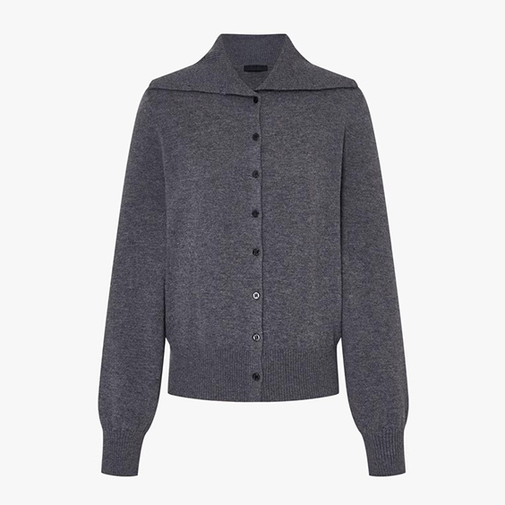 เสื้อคาร์ดิแกนผ้าวูลและแคชเมียร์ผสมคอปกกะลาสีสำหรับผู้หญิง