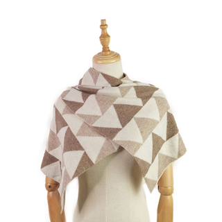 Geometric Pattern Jacquard Knitted Cashmere Scarf