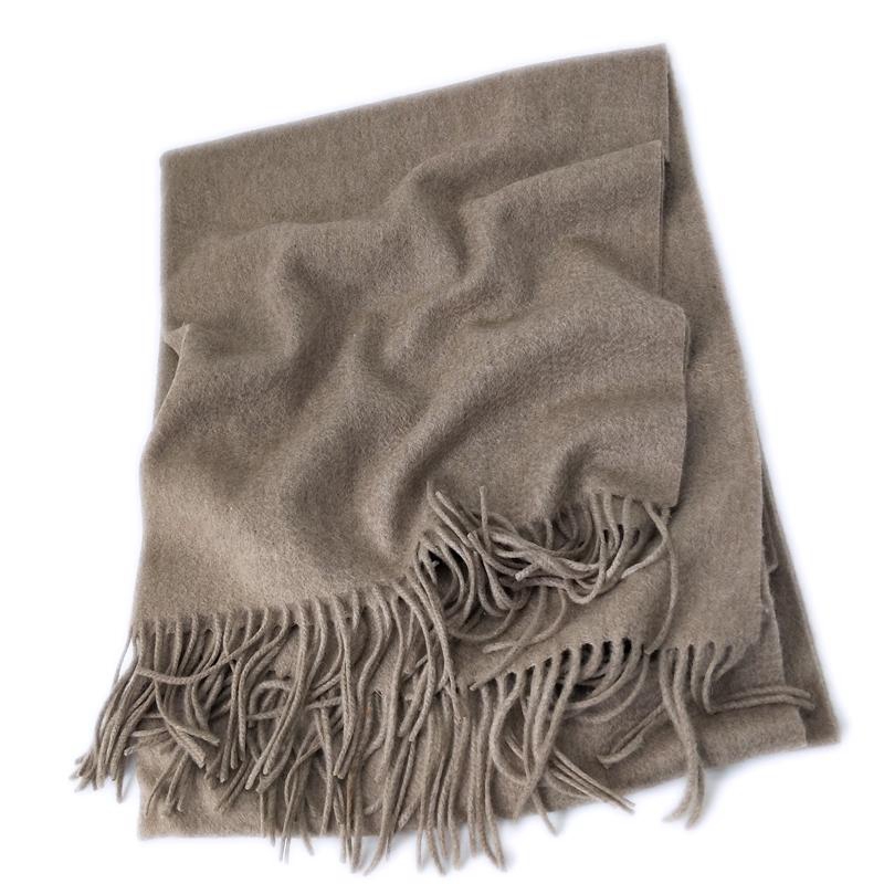 Brushed Solid Color Wool Scarf 