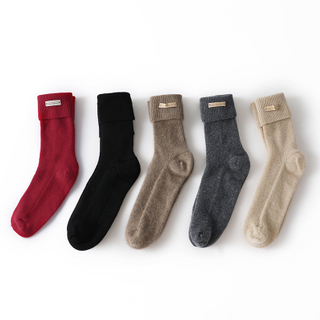 Custom High Quality Spring 100% Cashmere Socks Women Knitted Pure Cashmere Socks 