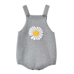 Custom High Quality Floral Baby Girl Romper Organic 100% Cotton Wholesale Spring Plain Baby Knit Romper
