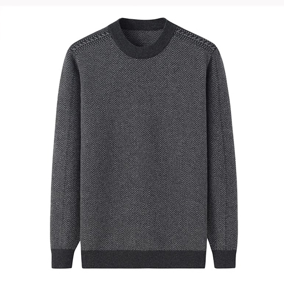 អាវយឺតរបស់ Jacquard Crewneck របស់បុរសបុរាណ