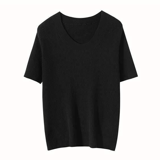 Damesworstel 100 kasjmier U-nek t-hemp trui