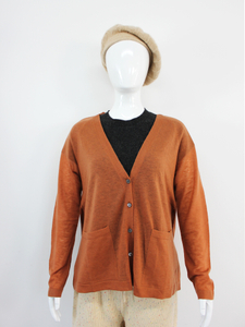 Women V Neck Wool Cardigan