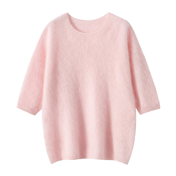 အမျိုးသမီးများ၏အစိုင်အခဲလည်ပင်းသည် CashMere t ကိုရှပ်အင်္ကျီ 