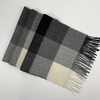 Cashmere Checked Scarf with Twill Weave, Black&White