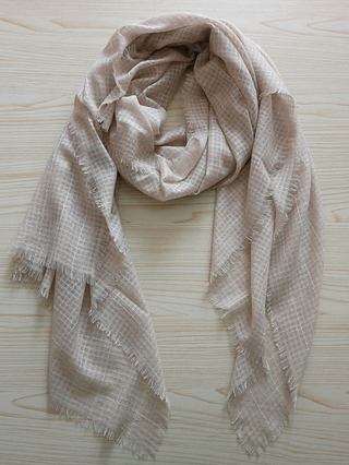 Sequin Decoration Solid Color Checked Scarf