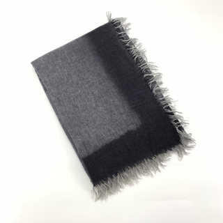 Cashmere Tassels Plain Muffler Shawl, Grey Frame