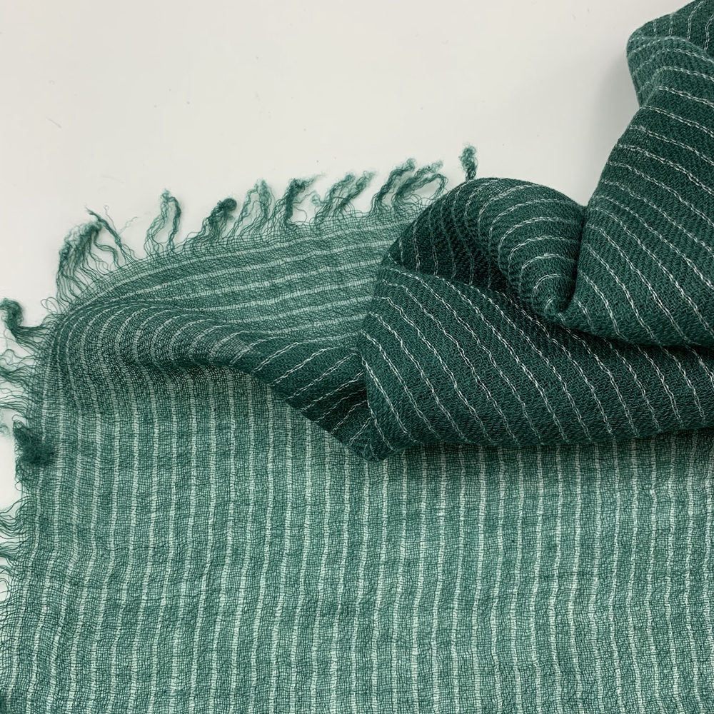 Cashmere Ultra Thin Striped Shawls, Green