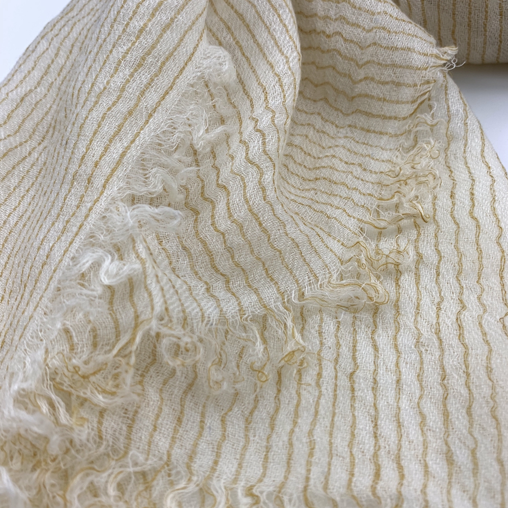 Cashmere Ultra Thin Striped Shawls, Beige